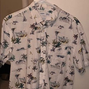 Hawaiian white button up